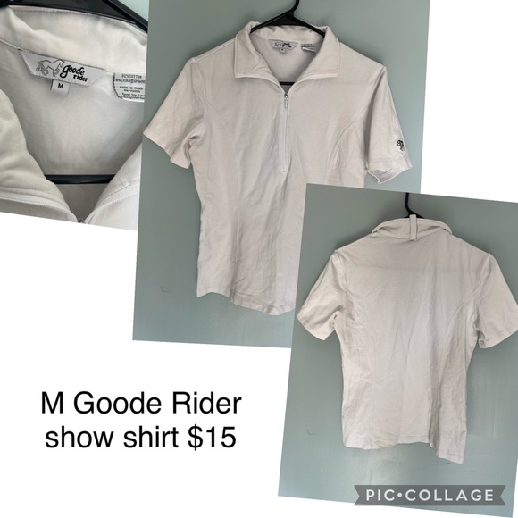 Goode Rider M White Show Shirt - Picture 1 of 1